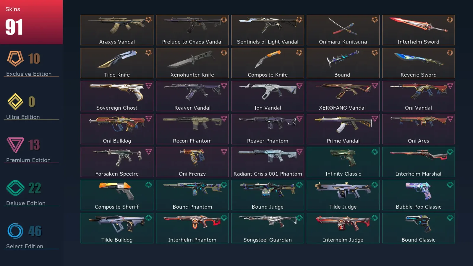 [Valorant] | EU | Level 292 | Diamond 1 | 28 Agents | 91 Skins — Valorant account