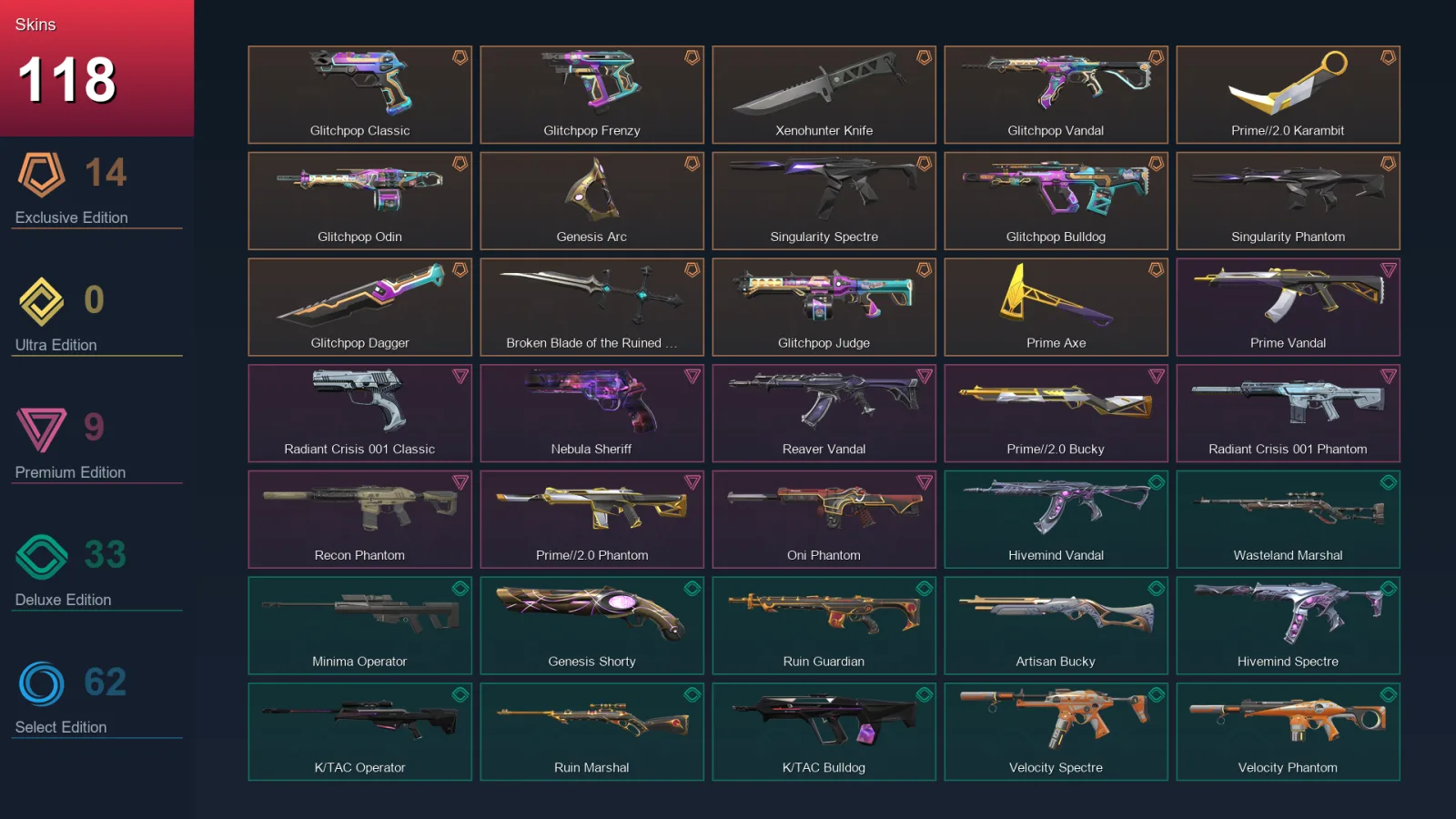 LA | Lv173 | Unranked | 118 Skin | 25 Agent | 122 Buddy