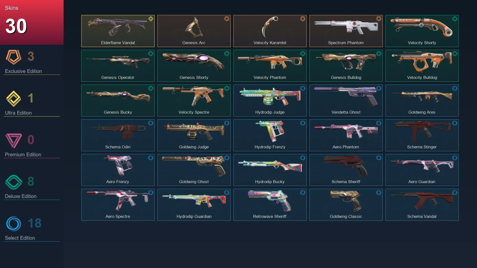 EU | Lv156 | Unranked | 30 Skin | 24 Agent | 79 Buddy