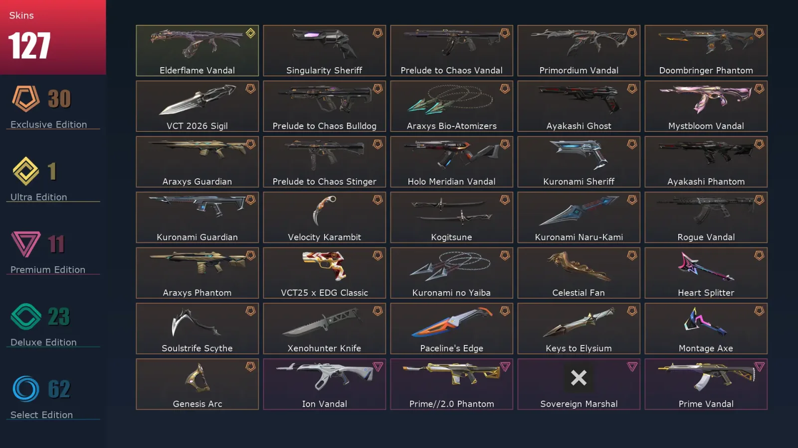 [Valorant] | EU | Level 1 | Immortal 3 | 29 Agents | 127 Skins — Valorant account