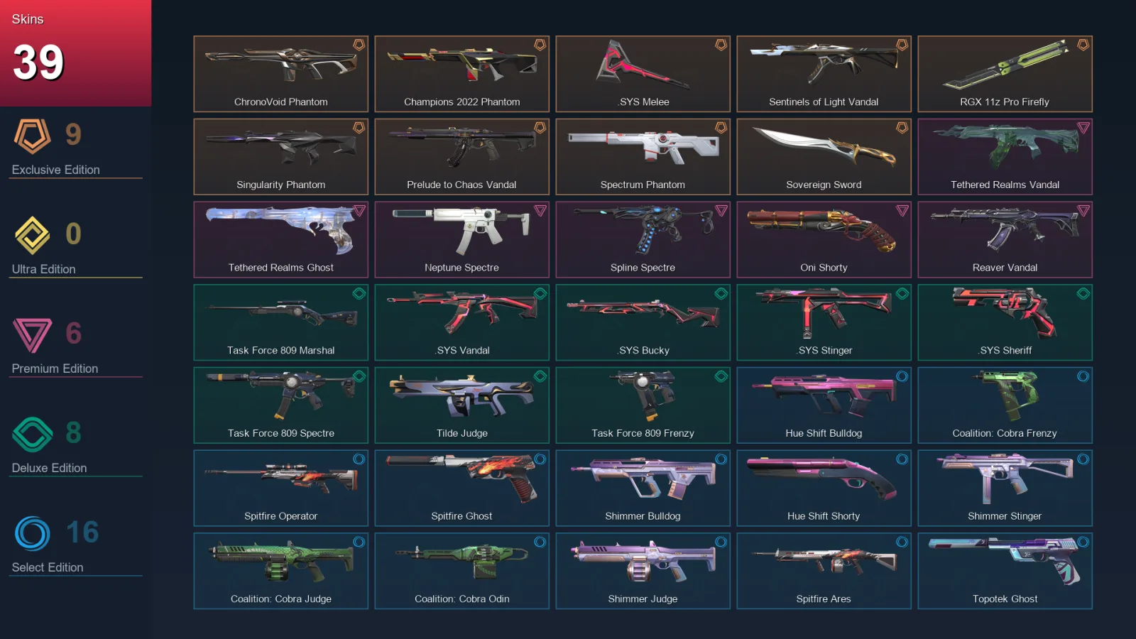 NA | Lv44 | Unranked | 39 Skin | 19 Agent | 27 Buddy