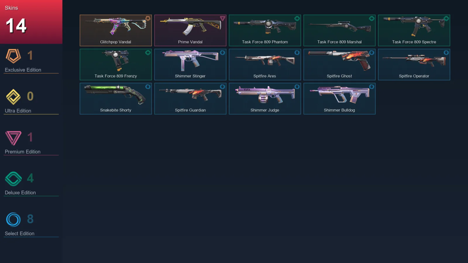 NA | Lv56 | Unranked | 14 Skin | 16 Agent | 25 Buddy