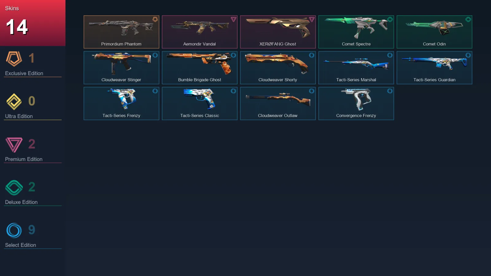 NA | Lv16 | Unranked | 14 Skin | 8 Agent | 8 Buddy