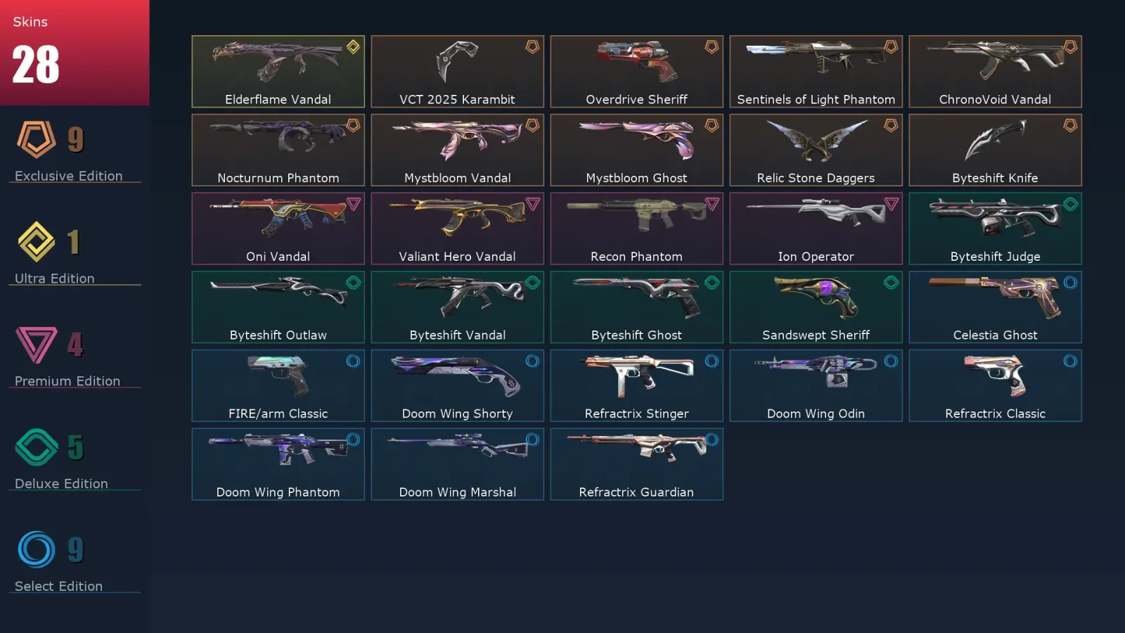 [Valorant] | EU | Level 123 | 29 Agents | 28 Skins — Valorant account