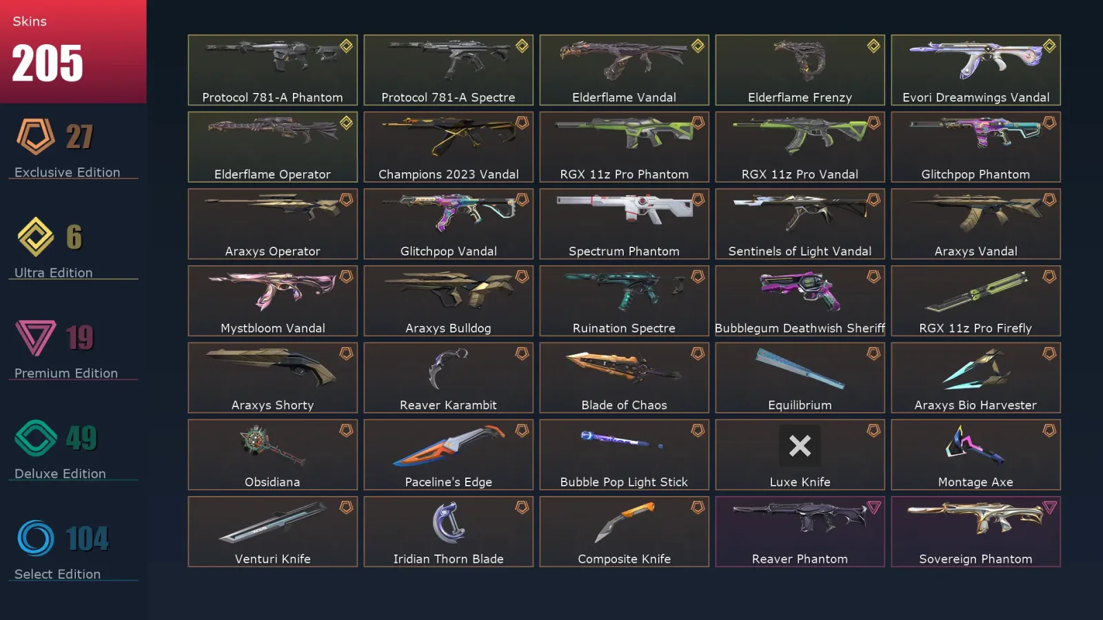 [Valorant] | EU | Level 286 | Ascendant 2 | 29 Agents | 205 Skins — Valorant account