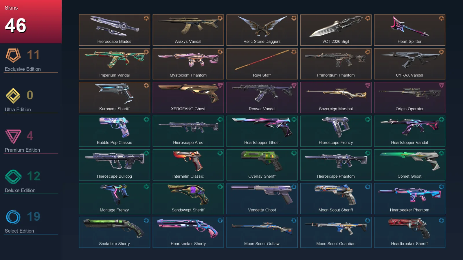 EU | Lv210 | Unranked | 46 Skin | 24 Agent | 89 Buddy