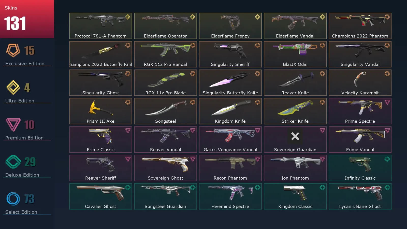 [Valorant] | EU | Level 270 | Platinum 2 | 29 Agents | 131 Skins — Valorant account