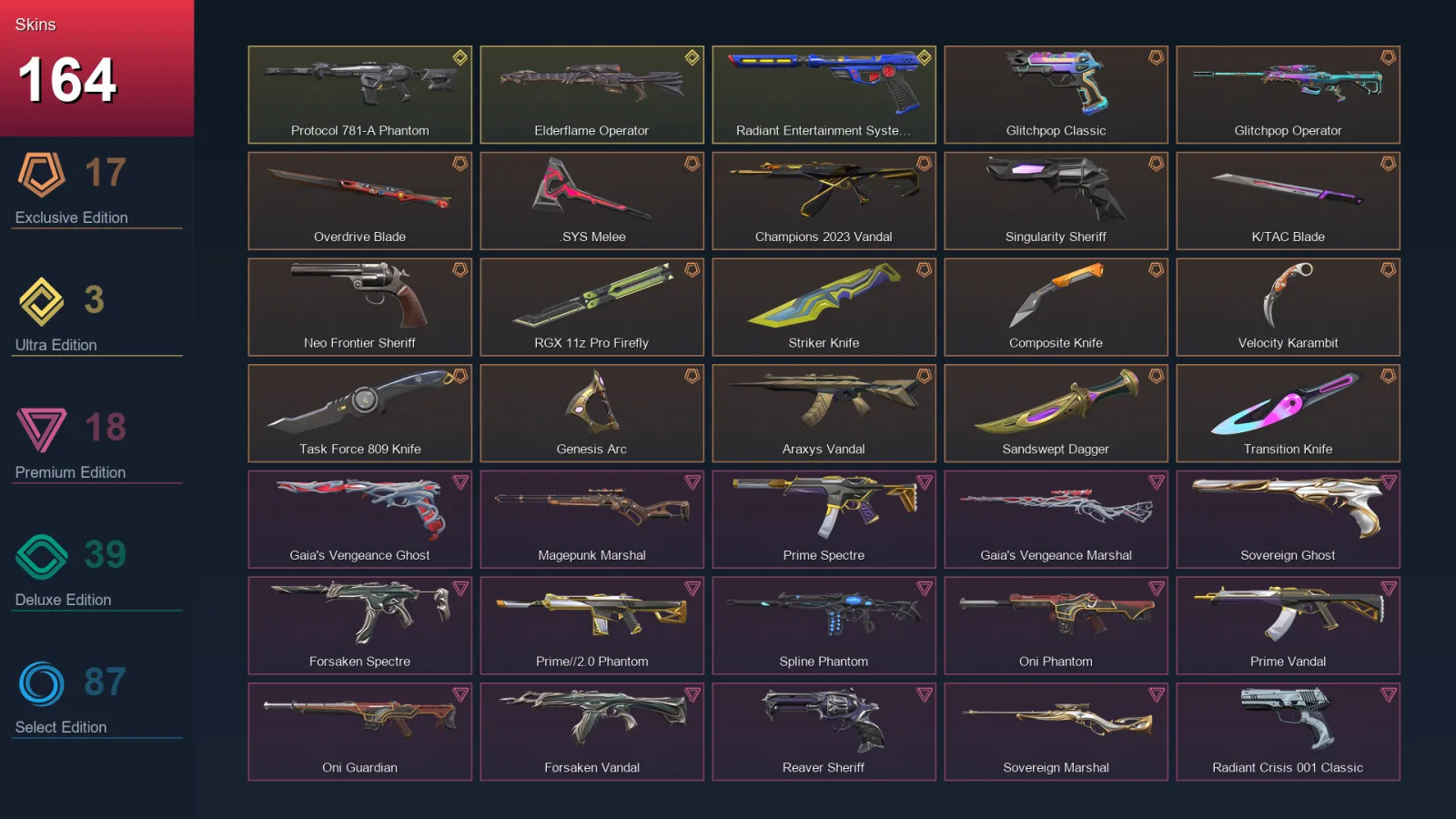 EU | Lv273 | Unranked | 164 Skin | 28 Agent | 180 Buddy