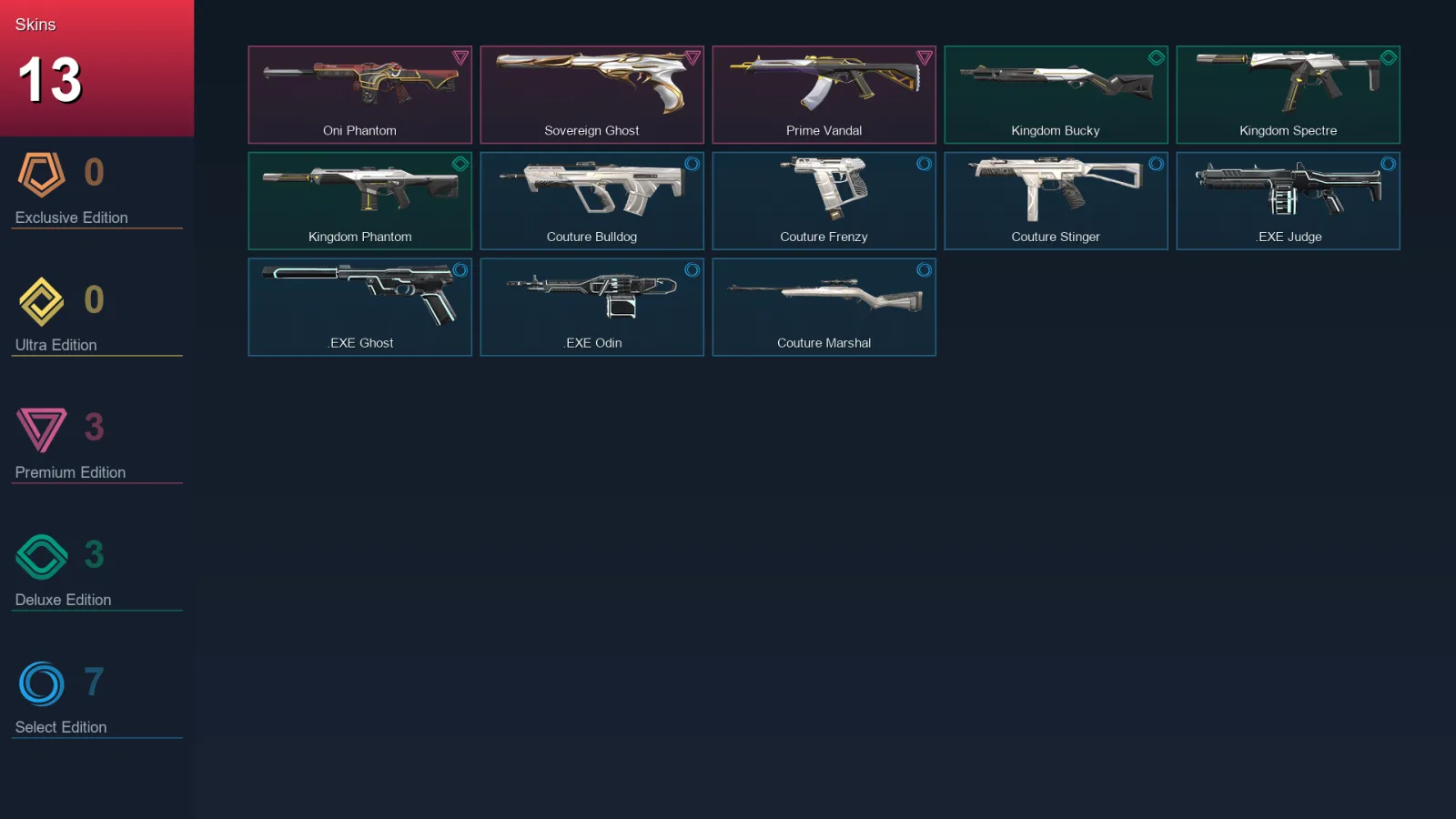 EU | Lv1 | Unranked | 13 Skin | 12 Agent | 16 Buddy