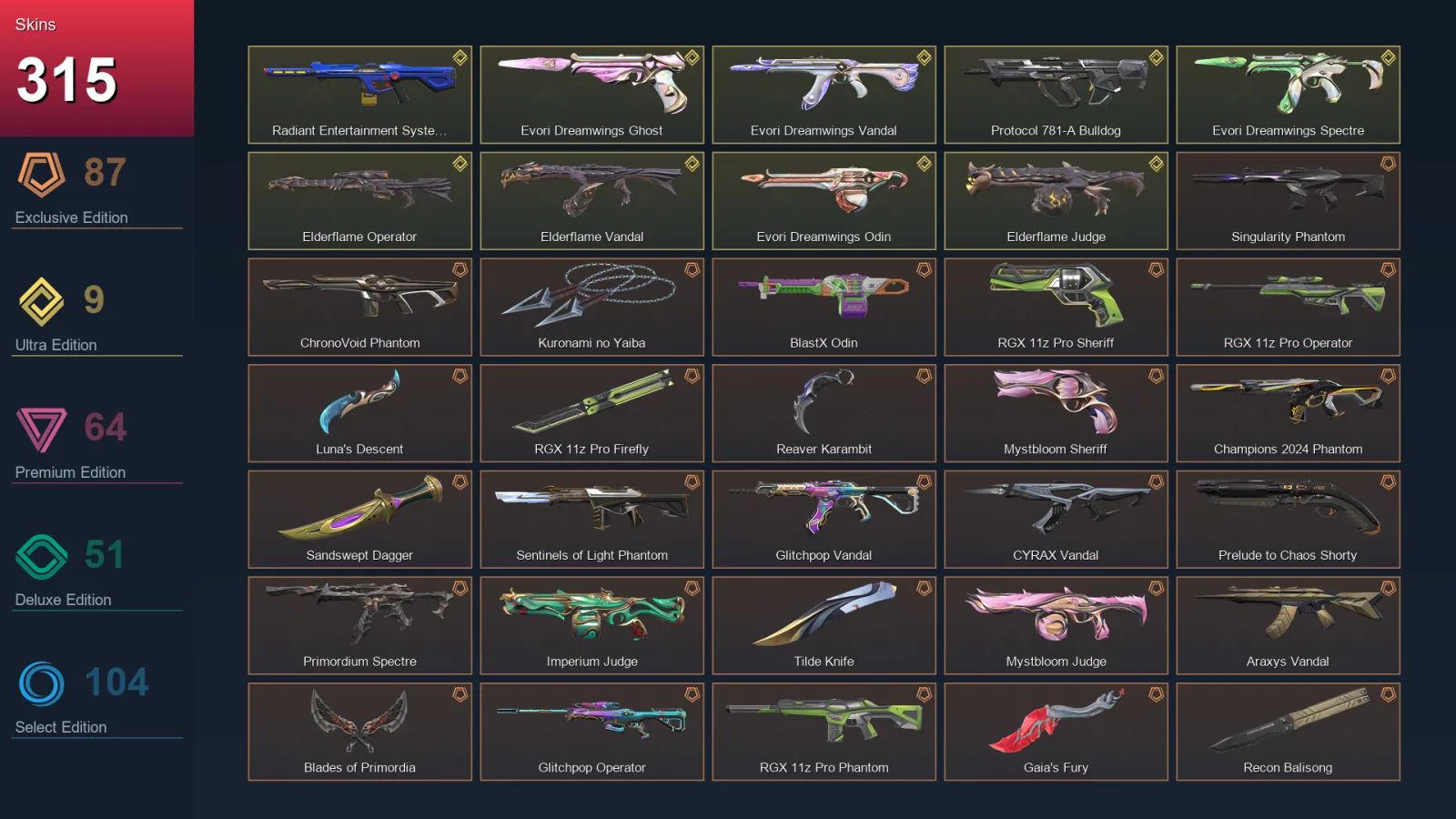 AP | Lv291 | Diamond I | 315 Skin | 27 Agent | 160 Buddy