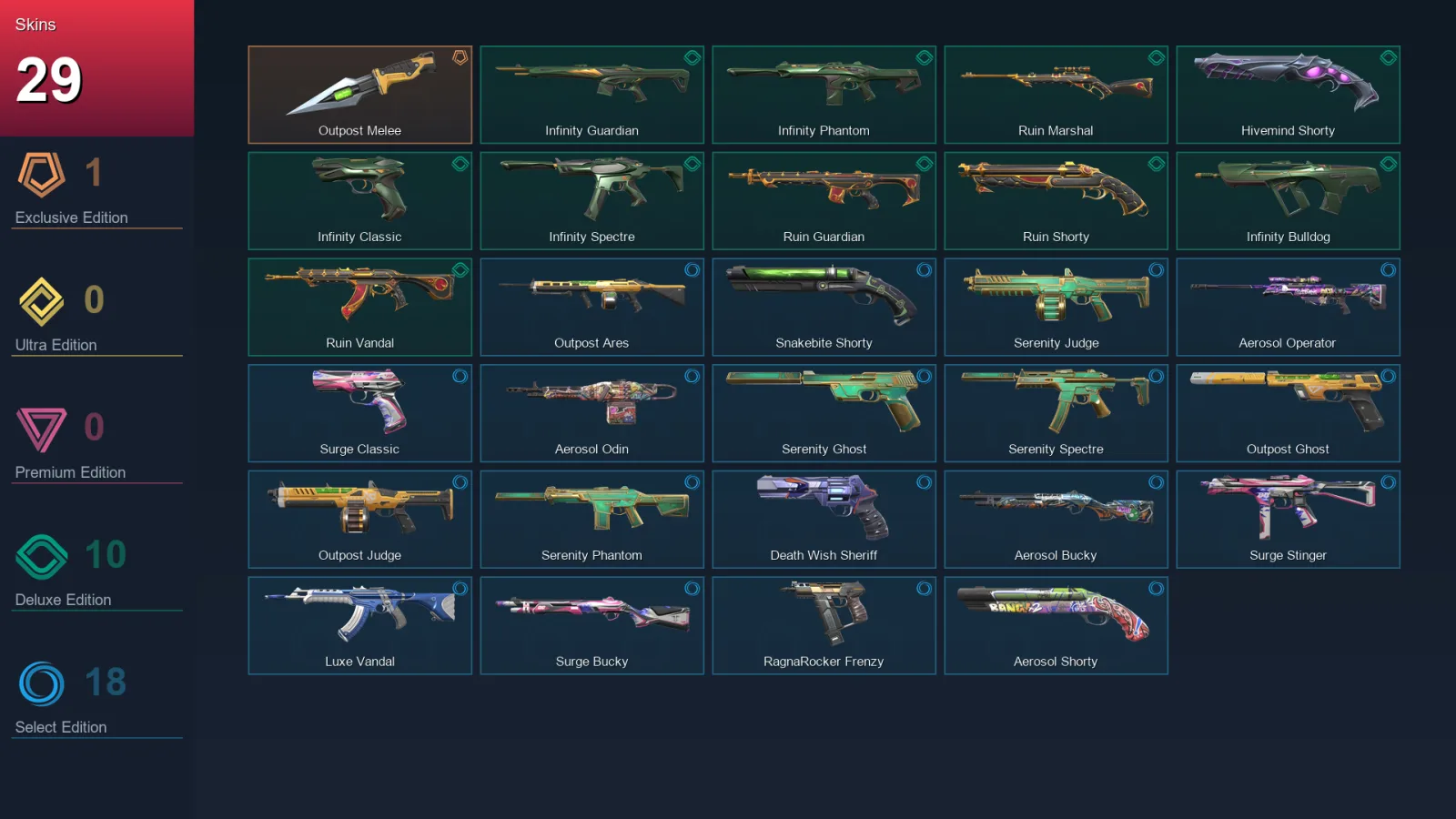 EU | Lv1 | Unranked | 29 Skin | 15 Agent | 37 Buddy