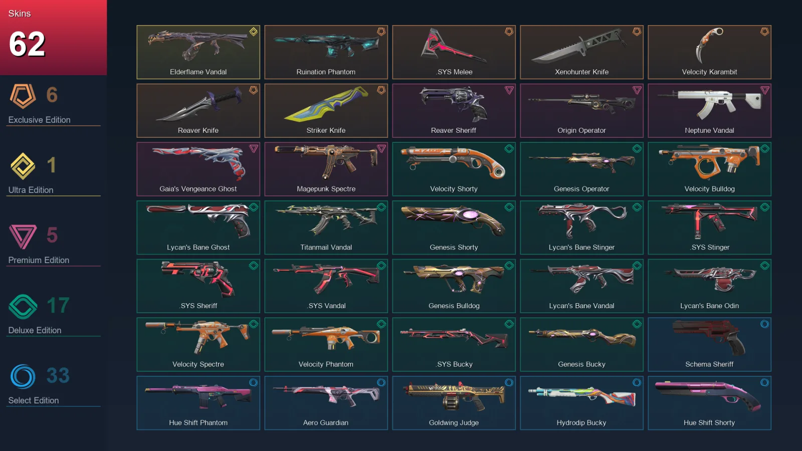 EU | Lv82 | Unranked | 62 Skin | 20 Agent | 58 Buddy — Origin Operator