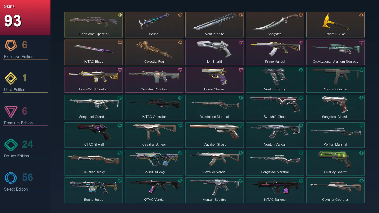AP | Lv306 | Unranked | 93 Skin | 28 Agent | 166 Buddy