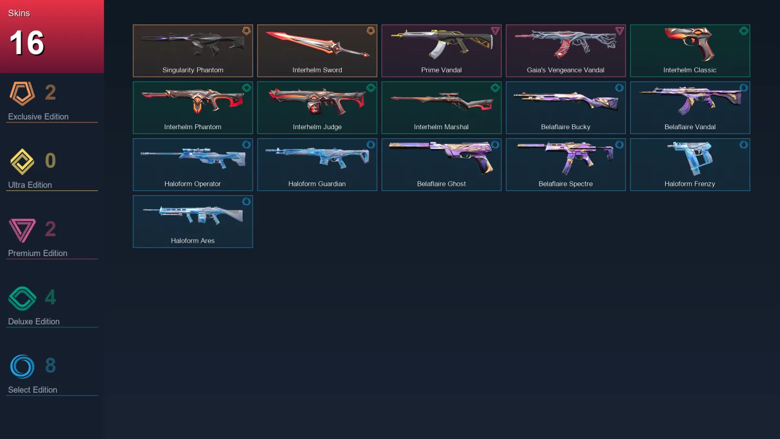 AP | Lv48 | Unranked | 16 Skin | 15 Agent | 17 Buddy — Valorant account