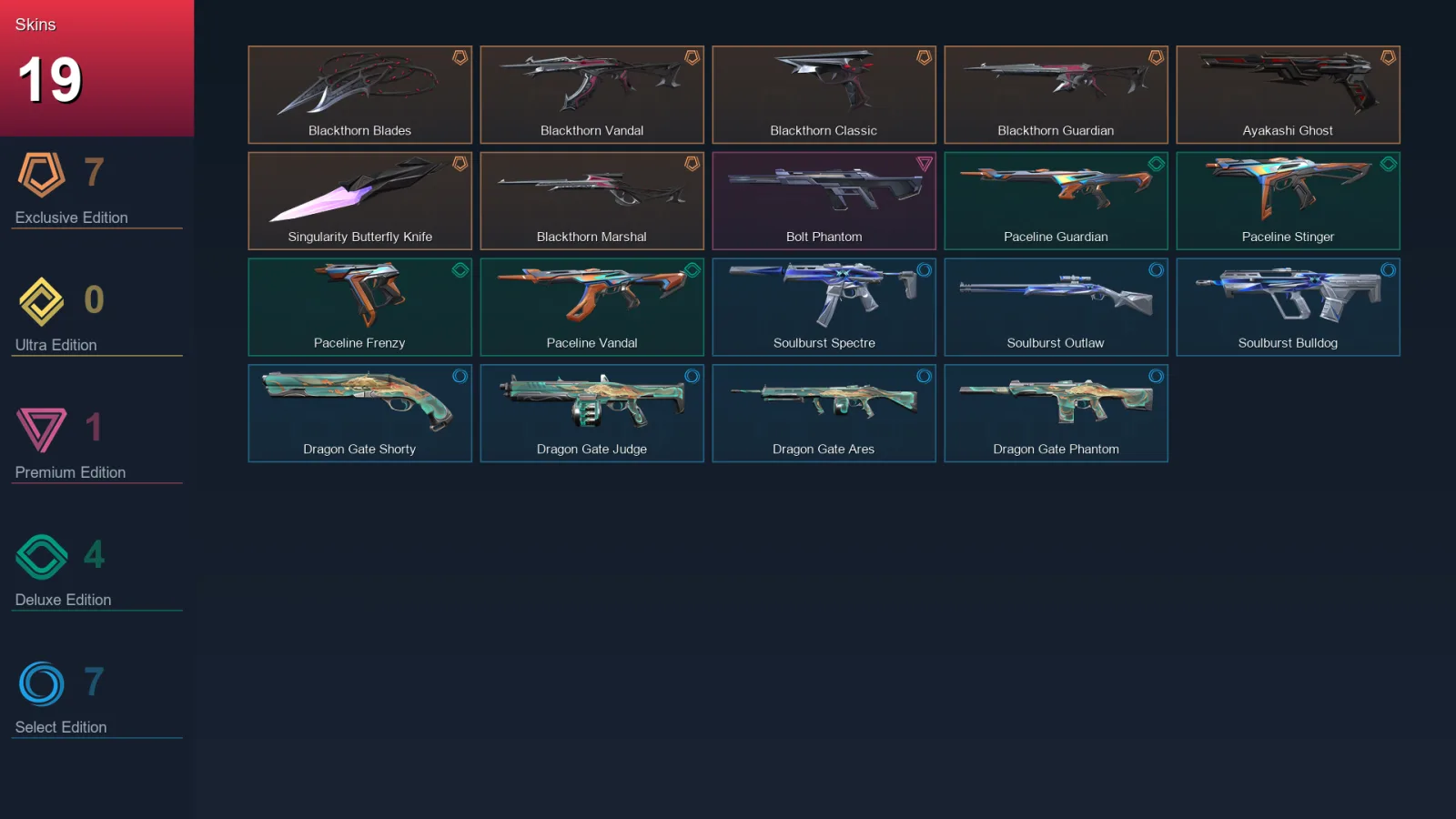 AP | Lv27 | Unranked | 19 Skin | 11 Agent | 12 Buddy
