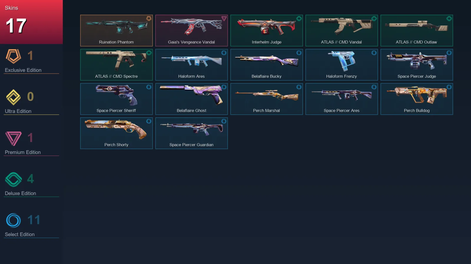 AP | Lv22 | Unranked | 17 Skin | 8 Agent | 13 Buddy