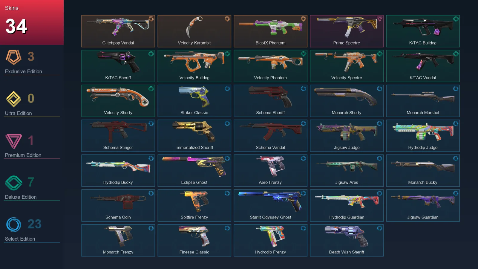 AP | Lv160 | Unranked | 34 Skin | 23 Agent | 79 Buddy