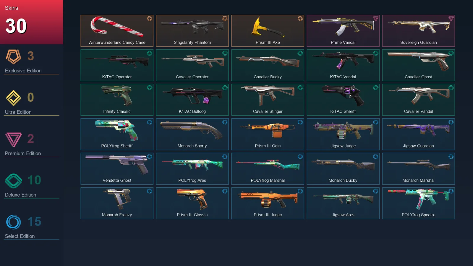 EU | Lv62 | Unranked | 30 Skin | 16 Agent | 36 Buddy — Valorant account