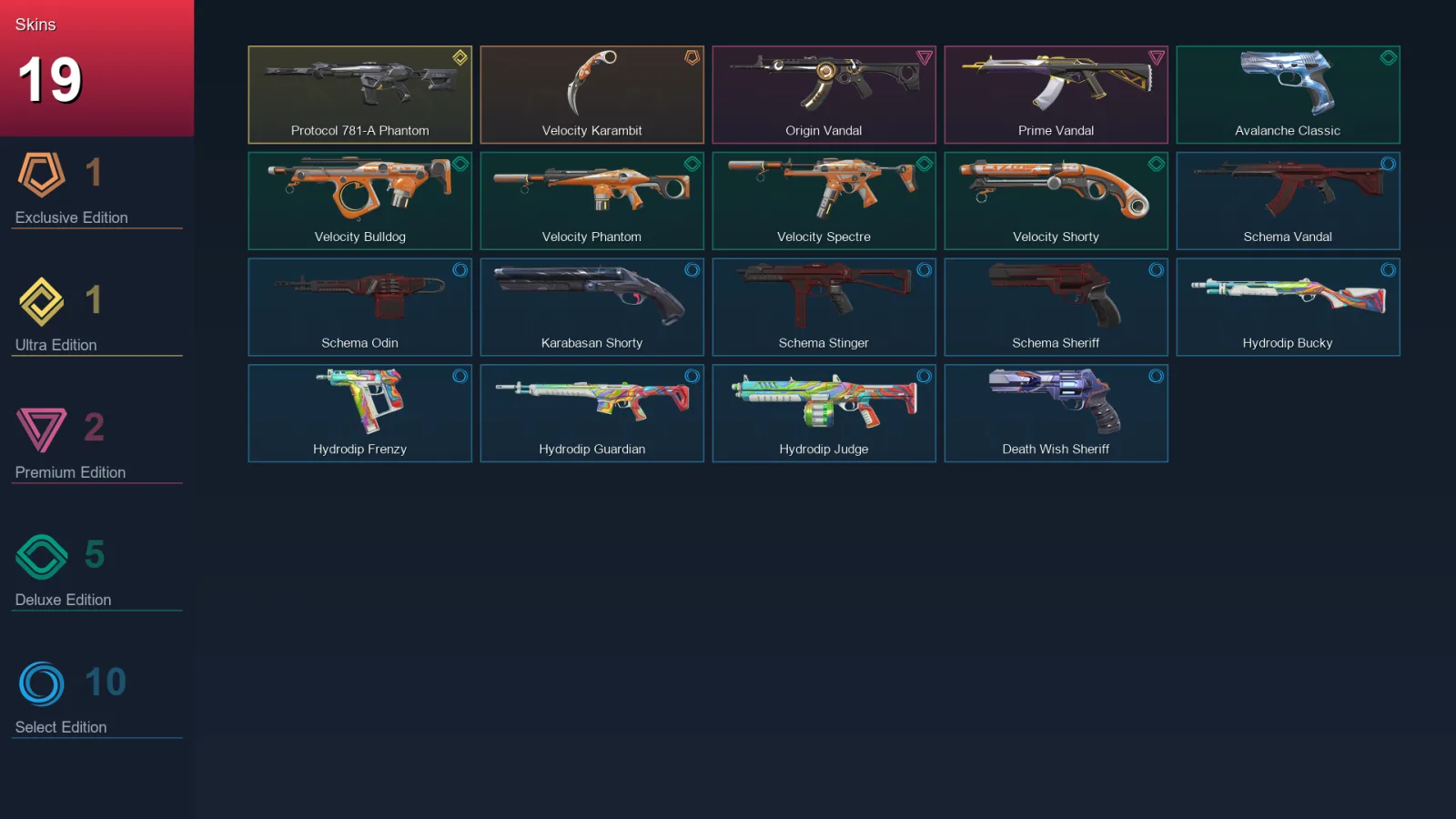 NA | Lv89 | Unranked | 19 Skin | 15 Agent | 40 Buddy