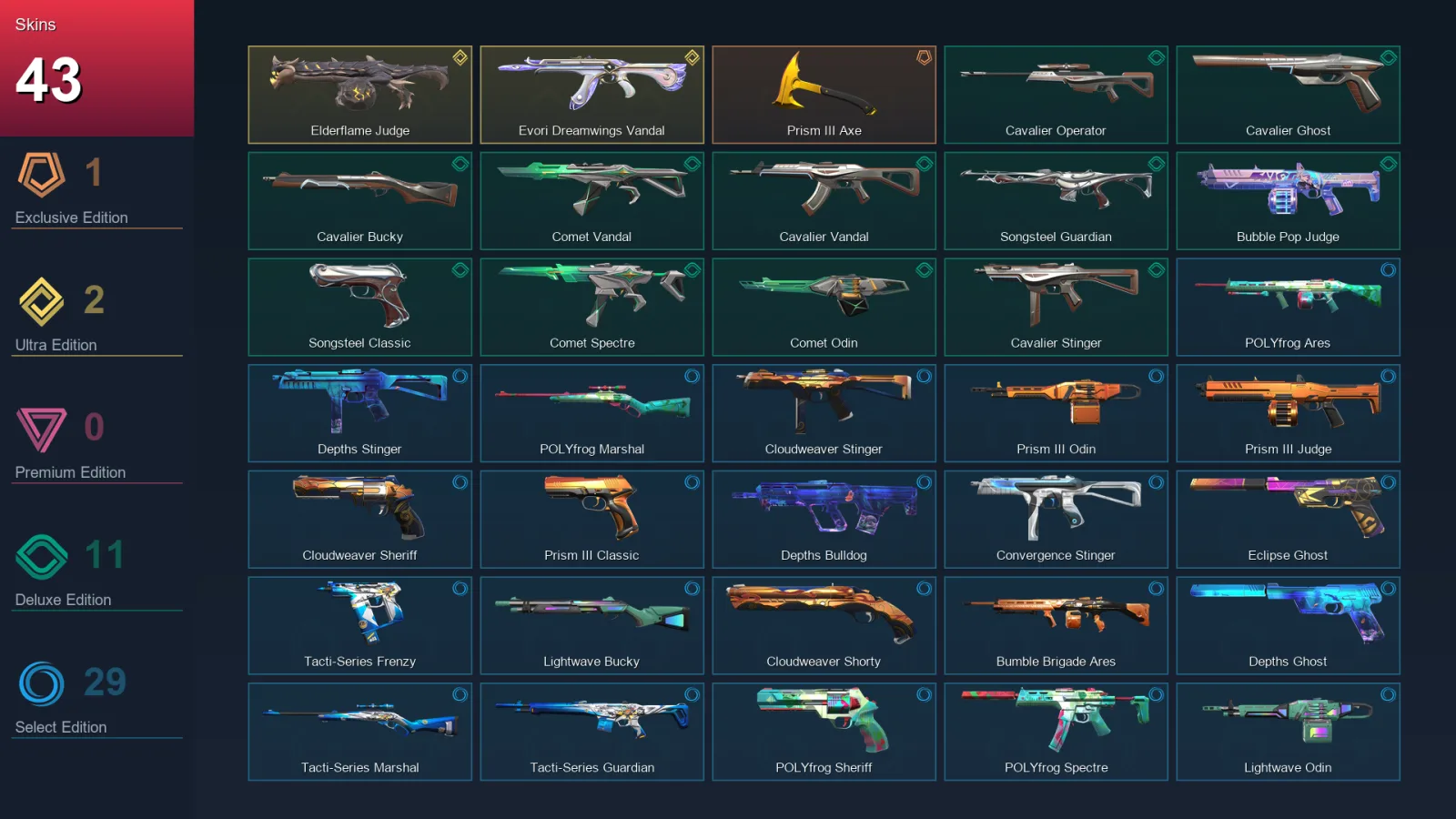 LA | Lv62 | Unranked | 43 Skin | 22 Agent | 44 Buddy
