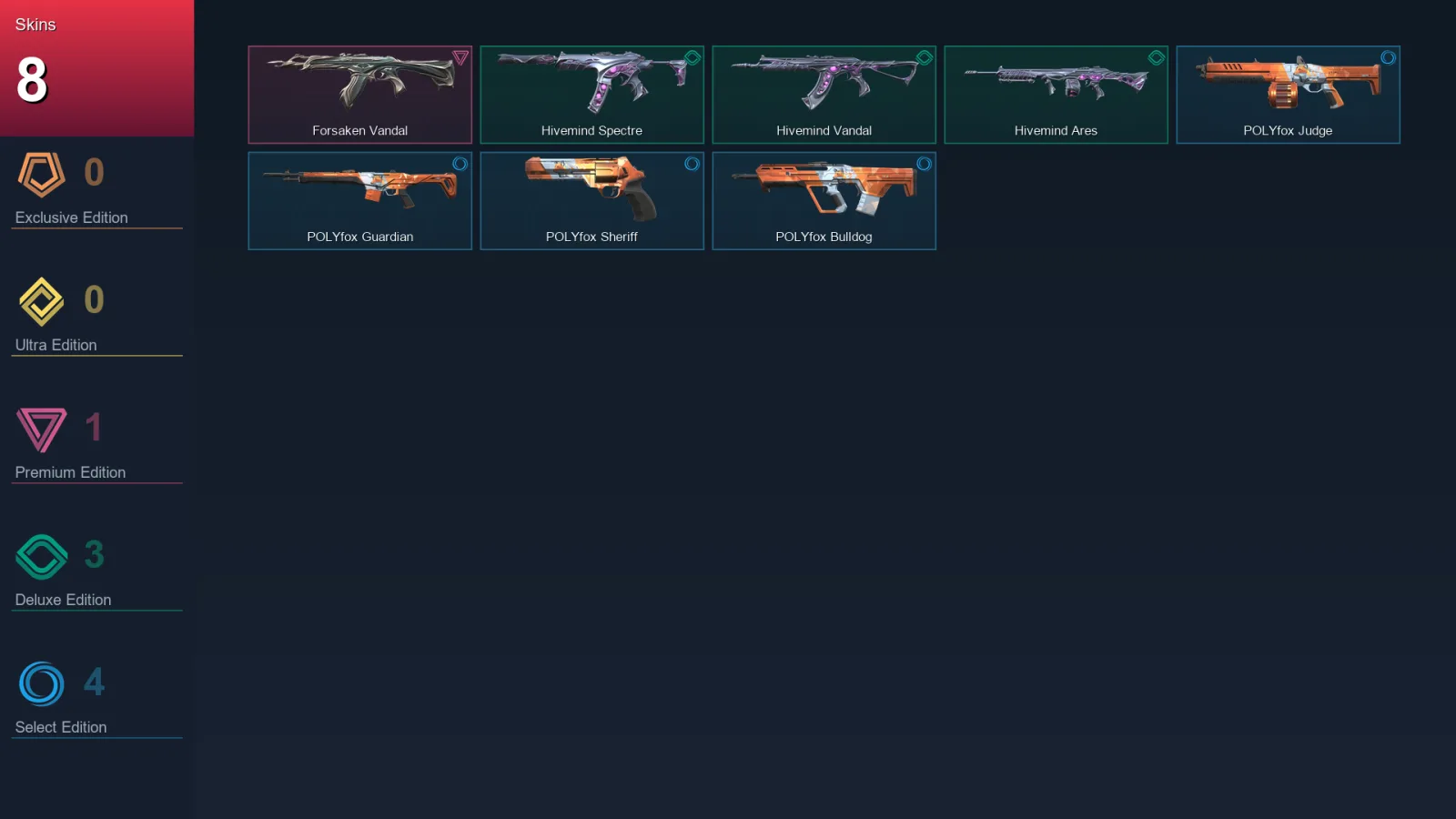 AP | Lv65 | Unranked | 8 Skin | 21 Agent | 42 Buddy