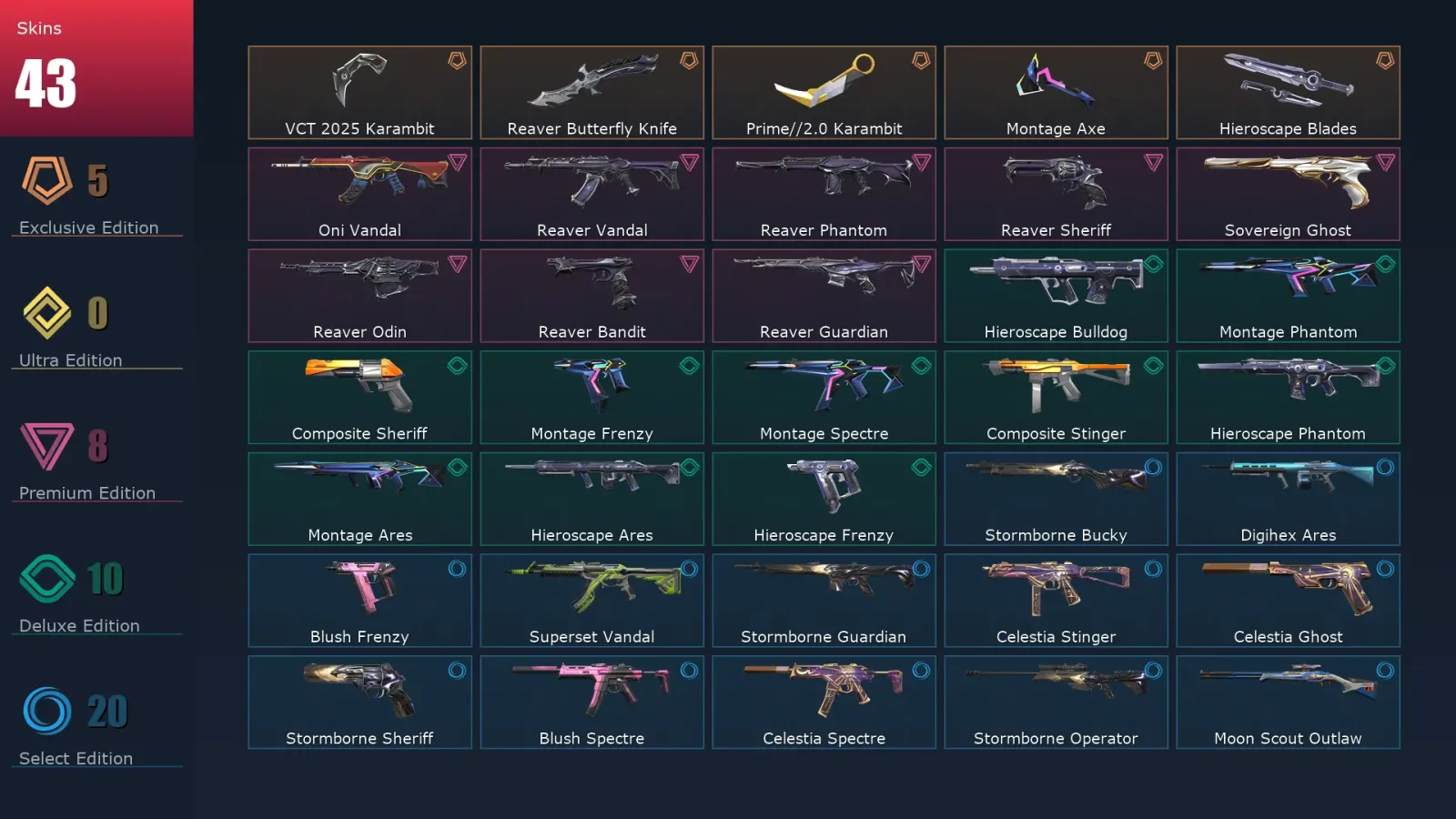 [Valorant] | EU | Level 89 | Gold 1 | 27 Agents | 43 Skins — Valorant account