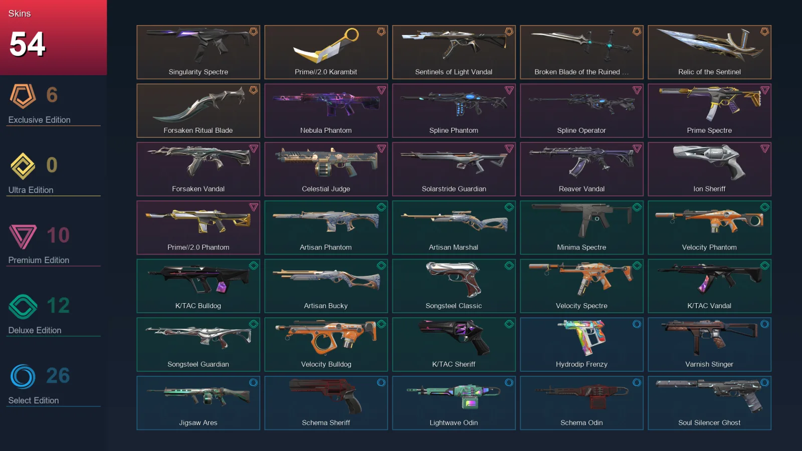 EU | Lv64 | Unranked | 54 Skin | 22 Agent | 48 Buddy