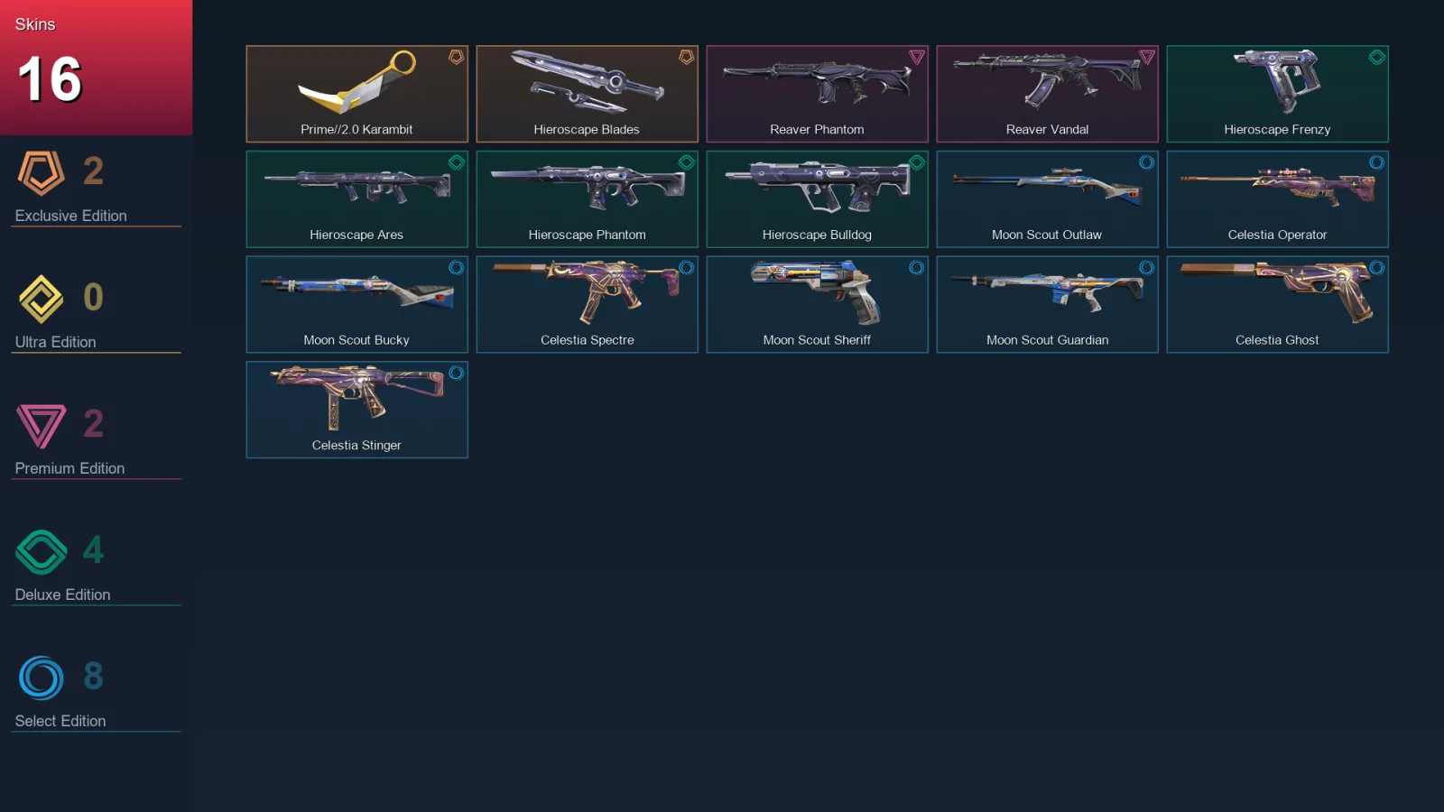 EU | Lv46 | Unranked | 16 Skin | 16 Agent | 17 Buddy