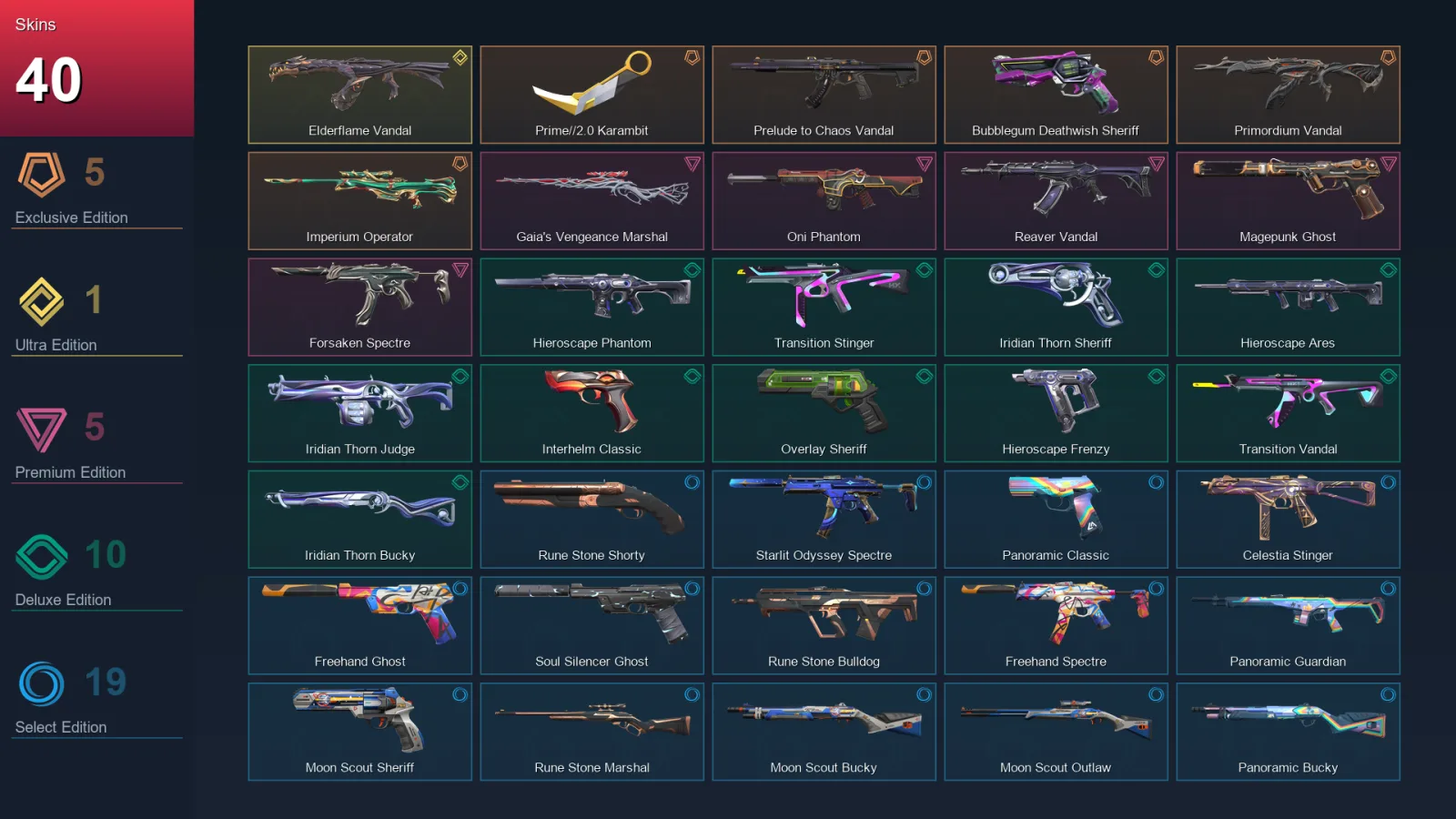 EU | Lv126 | Unranked | 40 Skin | 28 Agent | 55 Buddy — Unranked / Smurf Valorant