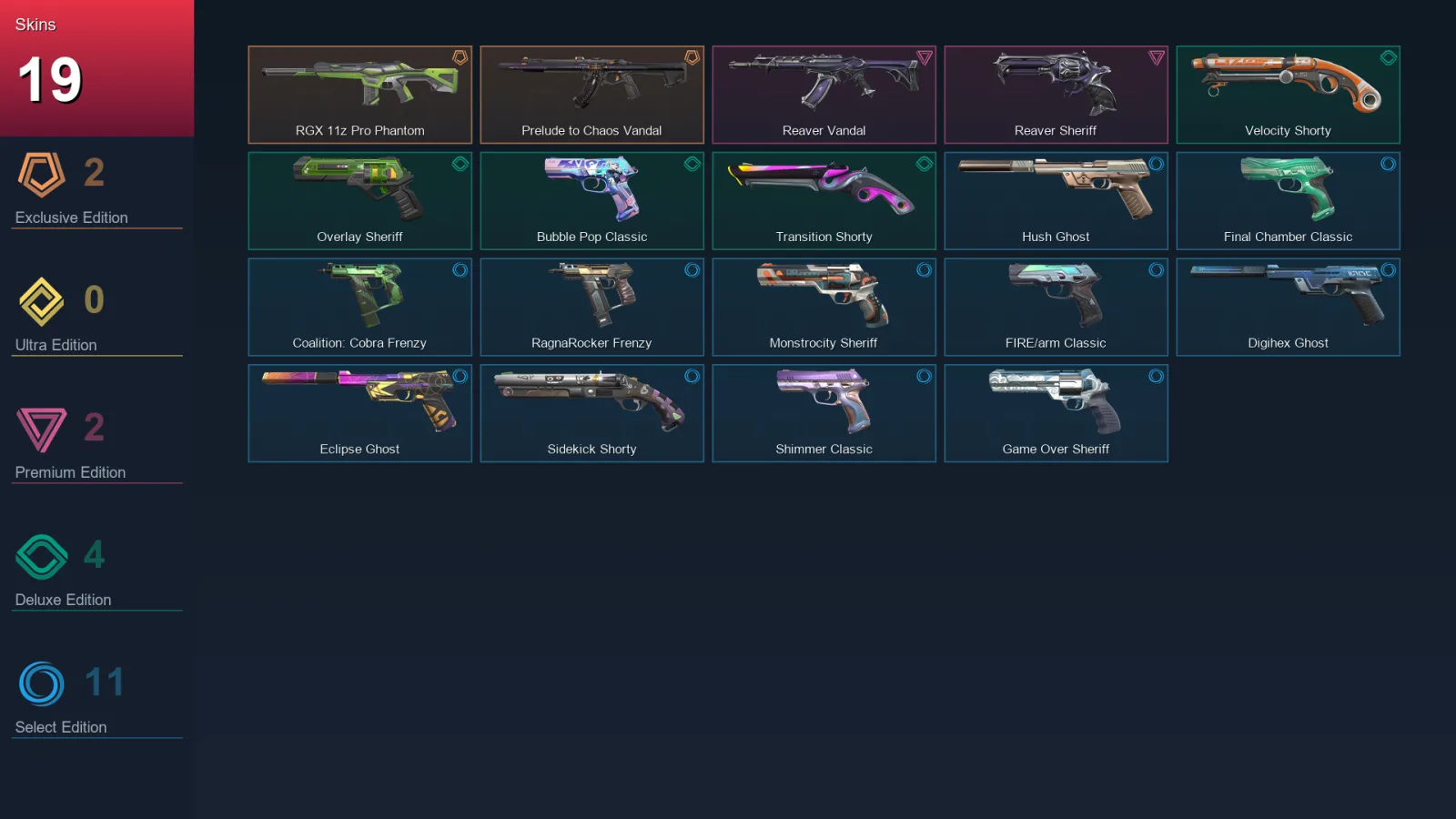 EU | Lv222 | Unranked | 19 Skin | 26 Agent | 93 Buddy