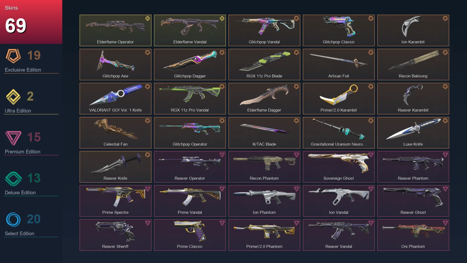 NA | Lv84 | Unranked | 69 Skin | 19 Agent | 51 Buddy