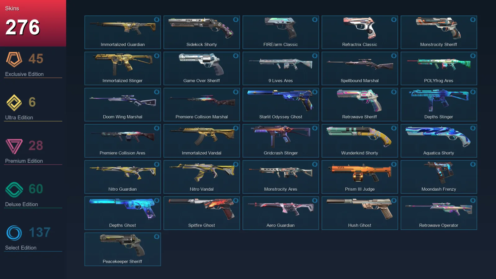 EU | Divergence Vandal | Neo Frontier Sheriff | Glitchpop Dagger | Genesis Arc | 276 Skin | 29 Agent | 252 Buddy | Lv641