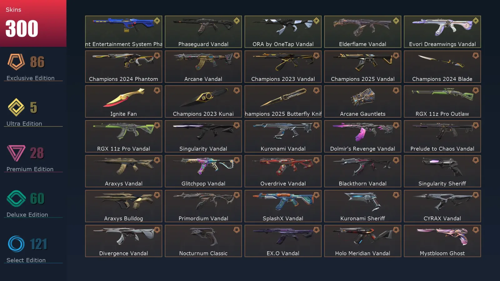 [Valorant] | EU | Level 213 | 29 Agents | 300 Skins — Valorant account