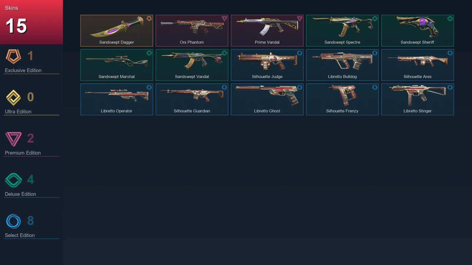 EU | Lv53 | Unranked | 15 Skin | 22 Agent | 42 Buddy