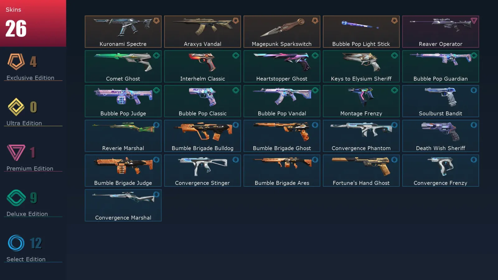 [Valorant] | EU | Level 139 | 28 Agents | 26 Skins