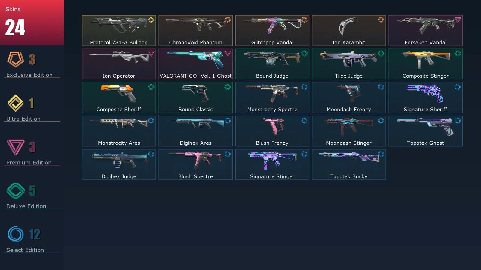 [Valorant] | EU | Level 50 | 16 Agents | 24 Skins — Valorant account