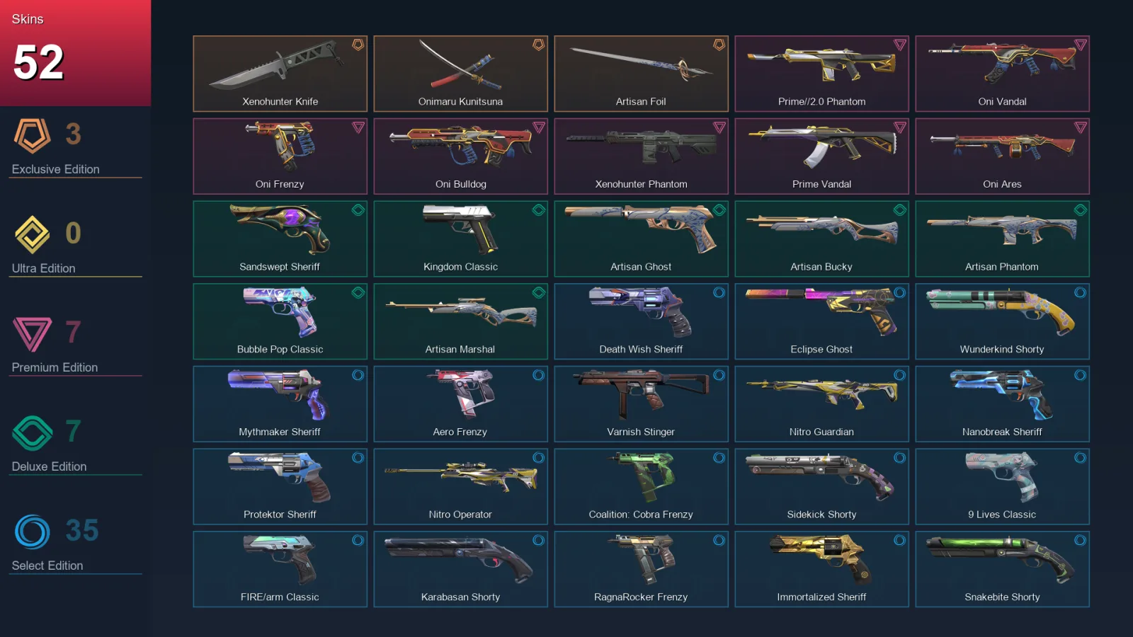 AP | Lv336 | Unranked | 52 Skin | 25 Agent | 123 Buddy