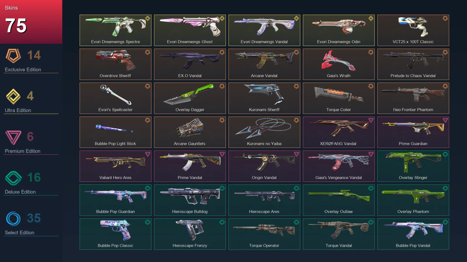AP | Lv152 | Unranked | 75 Skin | 26 Agent | 84 Buddy — Valorant account