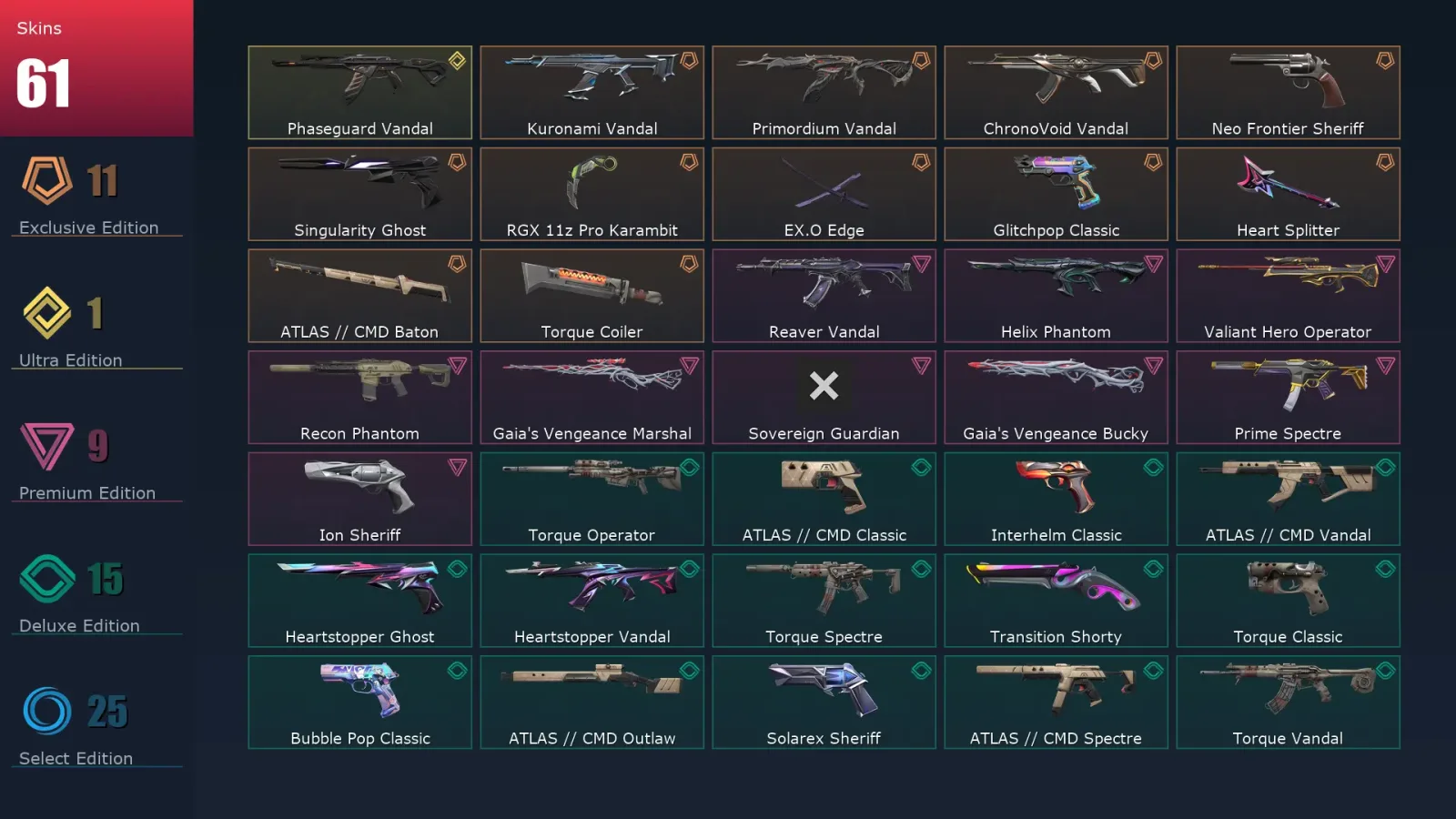 [Valorant] | EU | Level 152 | Diamond 2 | 28 Agents | 61 Skins