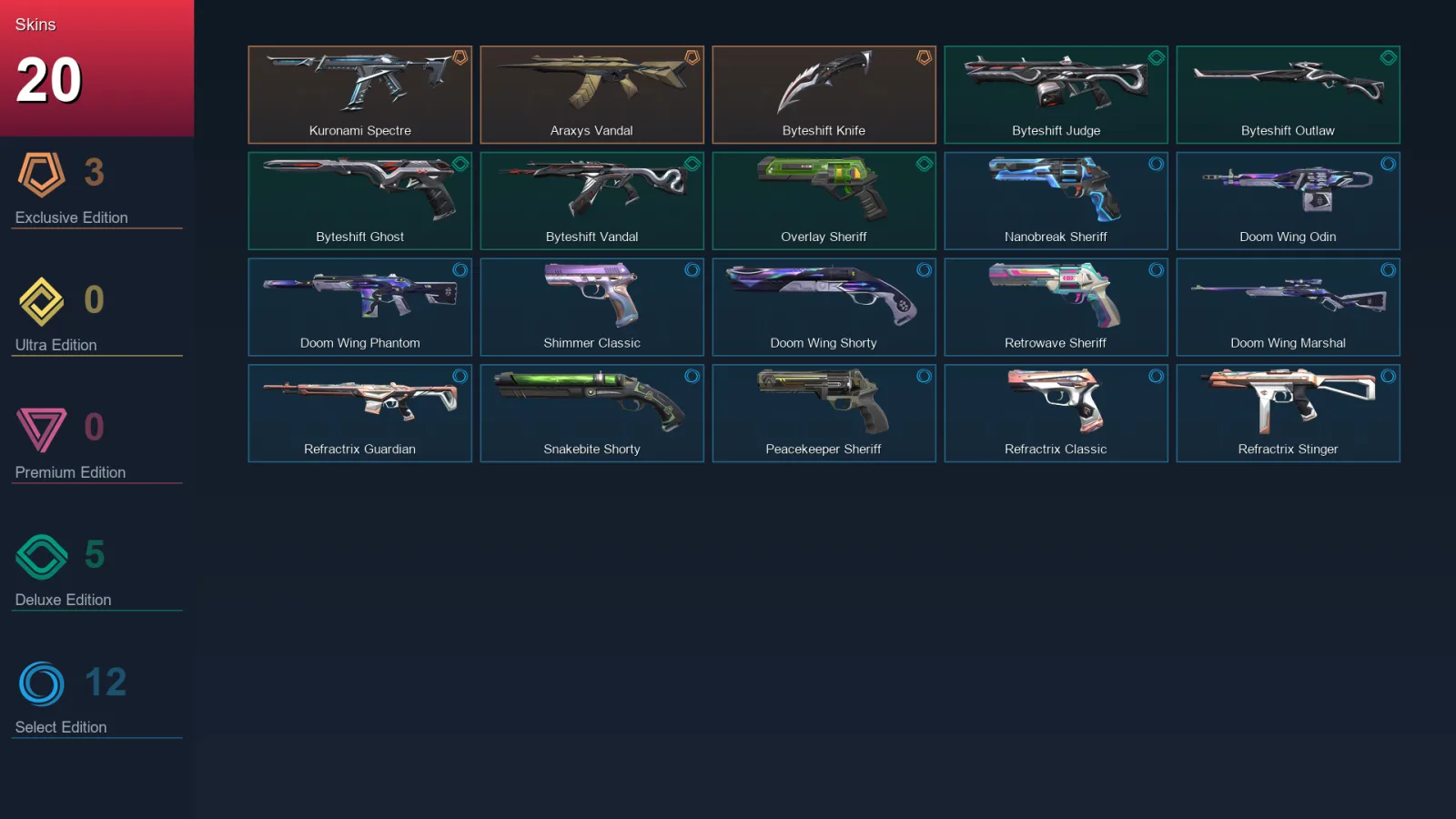 NA | Lv152 | Unranked | 20 Skin | 27 Agent | 75 Buddy