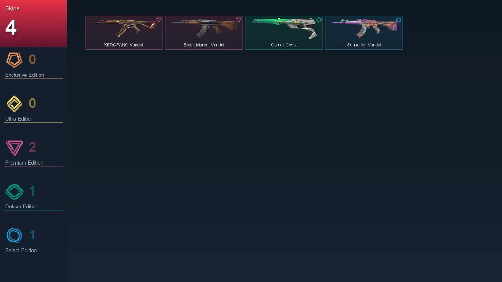 EU | XERØFANG Vandal | Black.Market Vandal | Comet Ghost | Sensation Vandal | 4 Skin | 26 Agent | 22 Buddy | Lv97