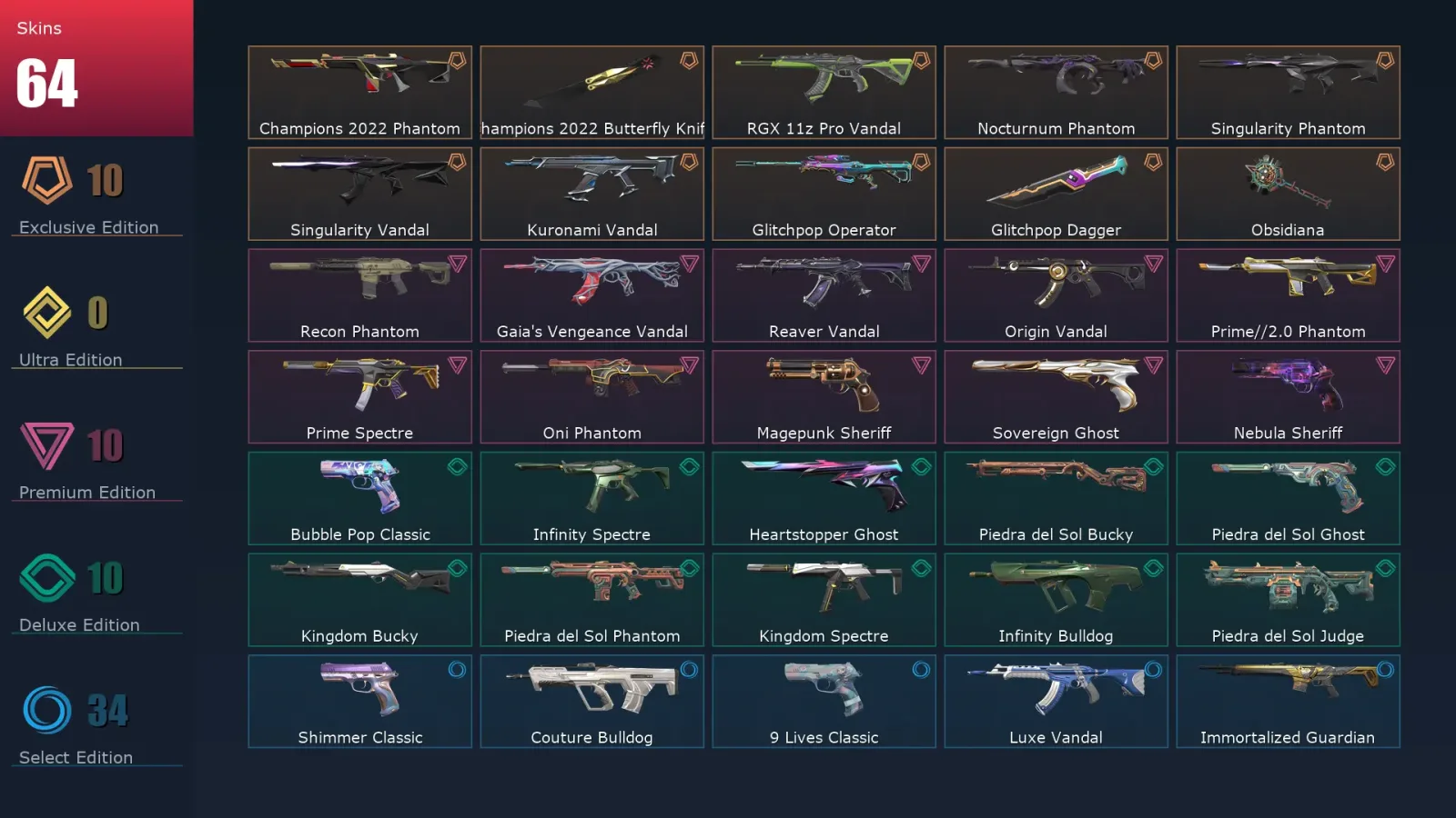 [Valorant] | EU | Level 291 | Diamond 2 | 29 Agents | 64 Skins — Valorant account