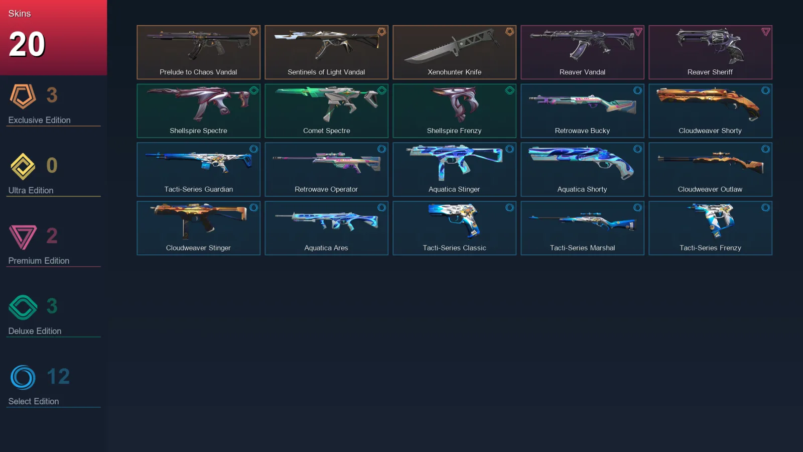 AP | Lv22 | Unranked | 20 Skin | 9 Agent | 11 Buddy