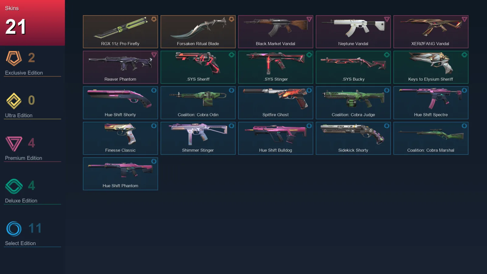 EU | Lv118 | Unranked | 21 Skin | 25 Agent | 56 Buddy