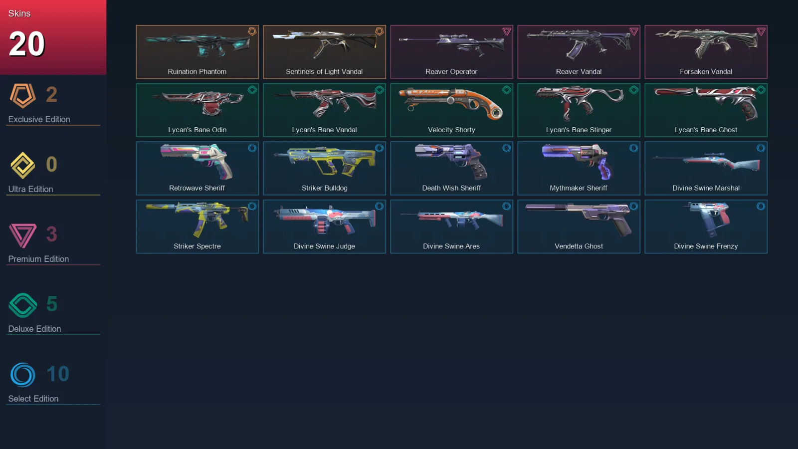 LA | Lv153 | Unranked | 20 Skin | 27 Agent | 75 Buddy