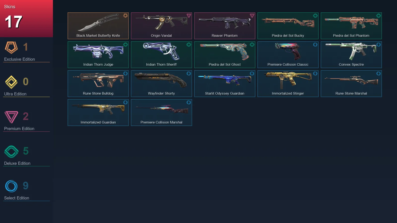 EU | Lv51 | Unranked | 17 Skin | 15 Agent | 24 Buddy
