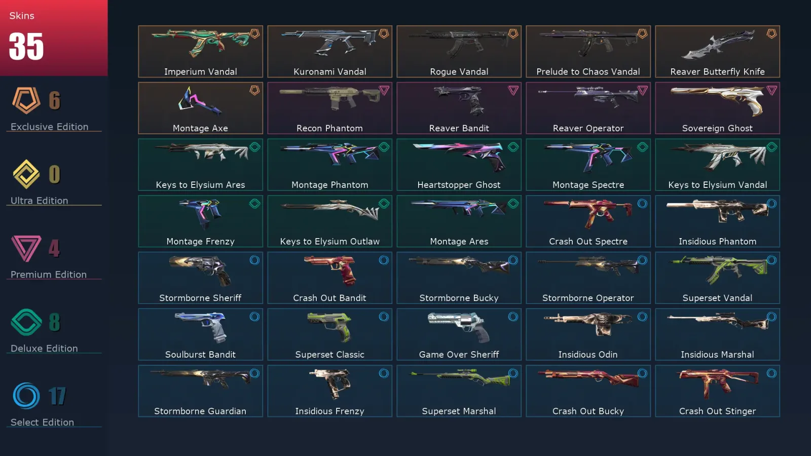[Valorant] | EU | Level 81 | 7 Agents | 35 Skins — Valorant account
