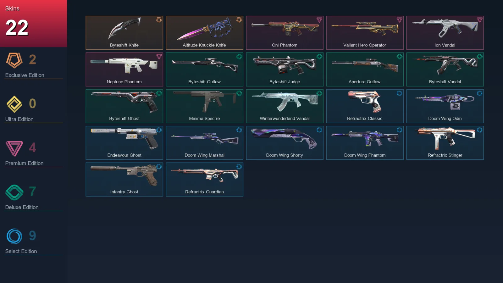 EU | Lv32 | Unranked | 22 Skin | 14 Agent | 14 Buddy — Valorant account