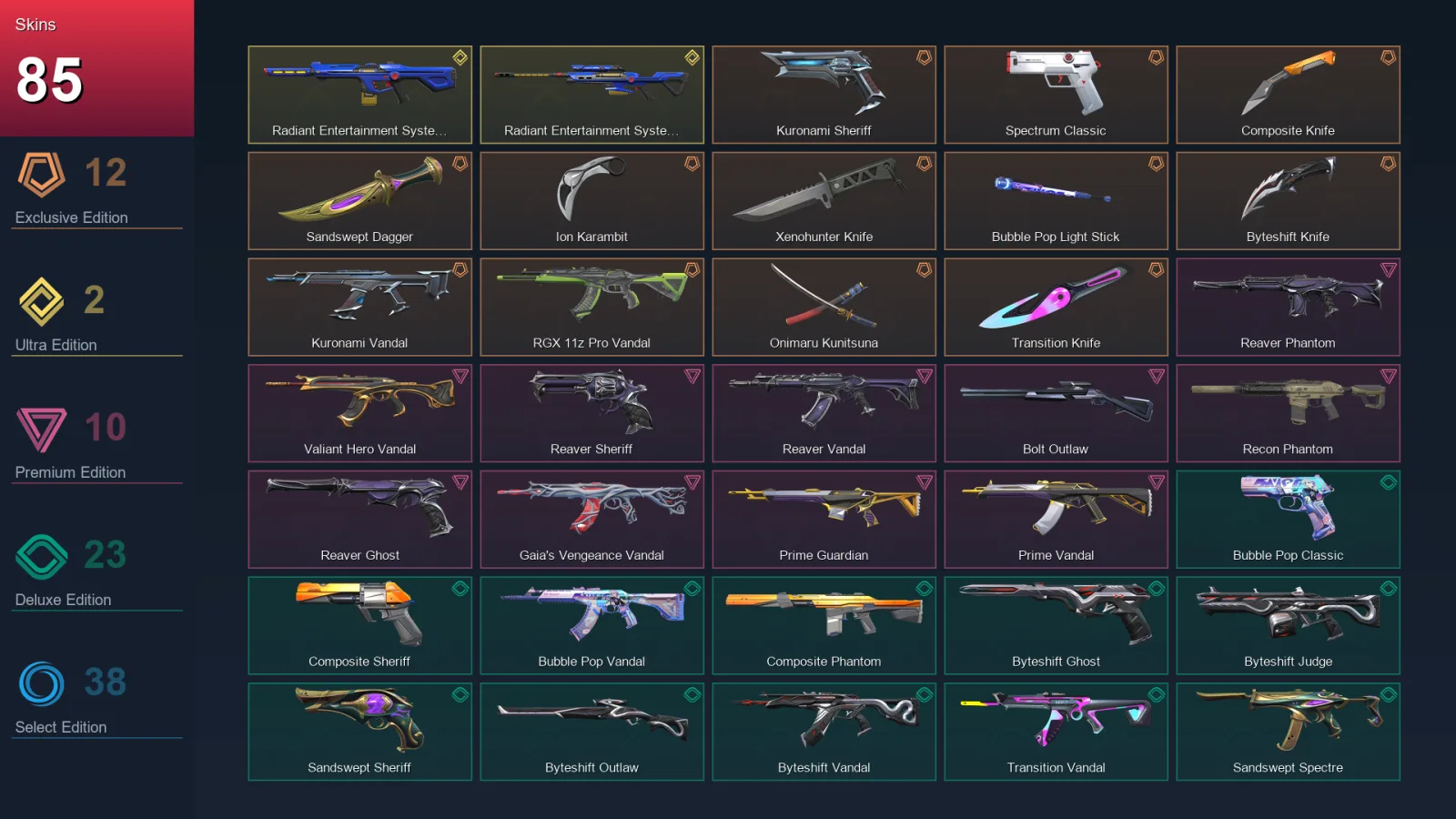 LA | Lv142 | Unranked | 85 Skin | 27 Agent | 87 Buddy