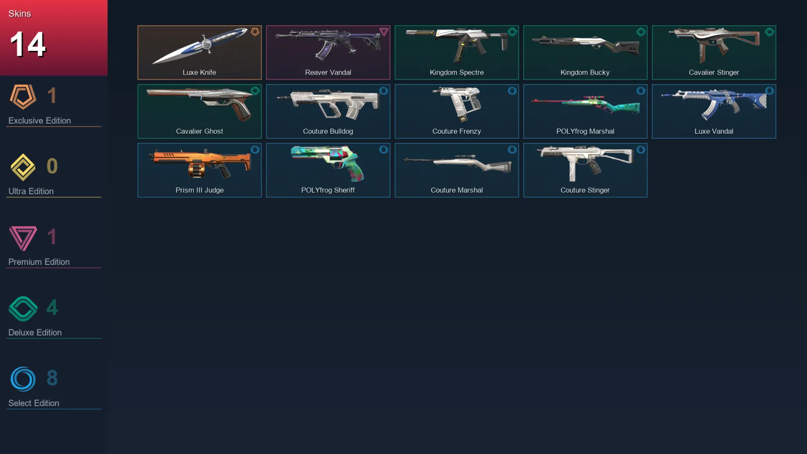 EU | Lv1 | Unranked | 14 Skin | 8 Agent | 11 Buddy — Valorant account